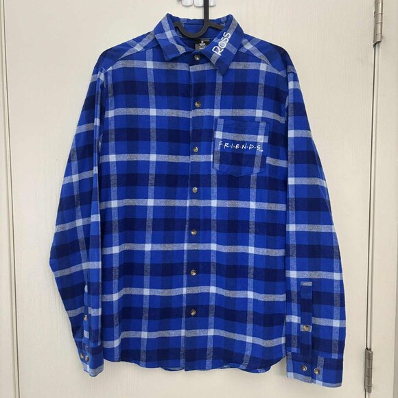 NWOT Cakeworthy x Friends Ross Long Sleeve Flannel Plaid Shirt Women S/P - Picture 2 of 6